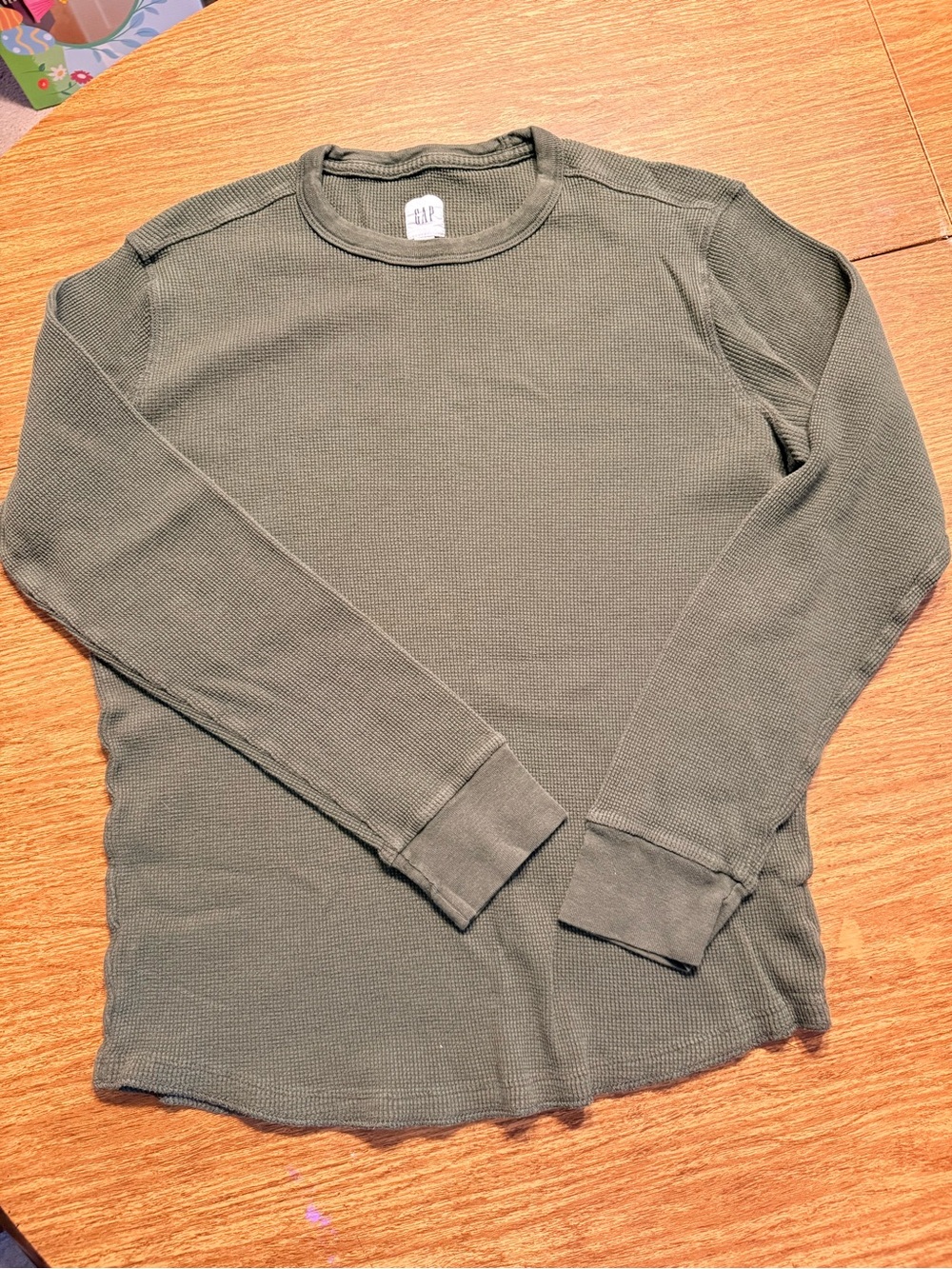 GAP Men's Olive Green Long Sleeve Thermal Tee
